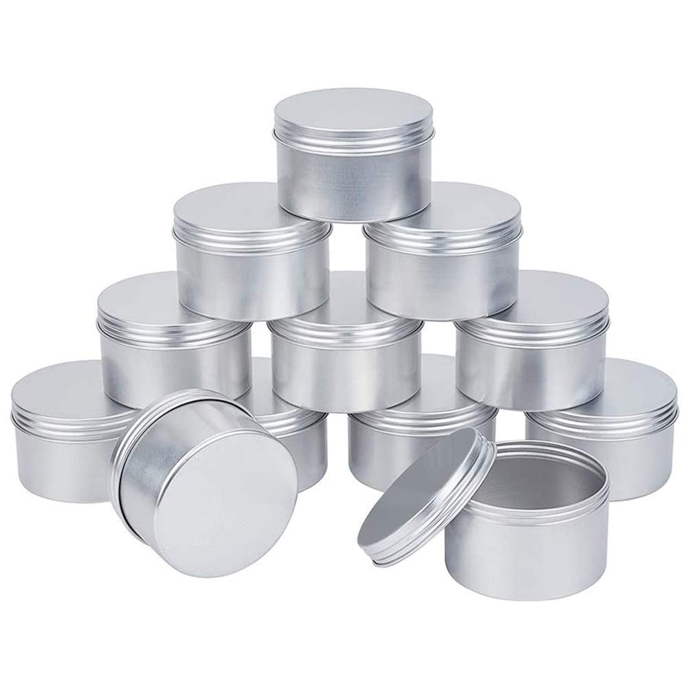 XYDZ 12 Pcs Candle Making Tins, Round Aluminium Candle Jars Empty Containers Candle Containers for DIY Candle Making