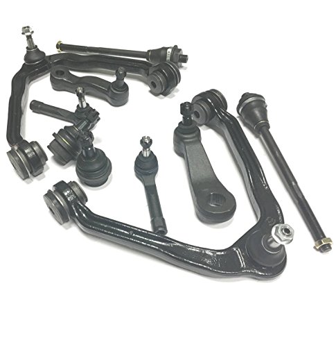 PartsW 11 Piece Suspension Kit For Cadillac GMC & Chevrolet SUVs & Trucks, Front Control Arms Inner and Outer Tie rod Ends Pitman Arm W/4 Grooves Idler Arms Ball Joints