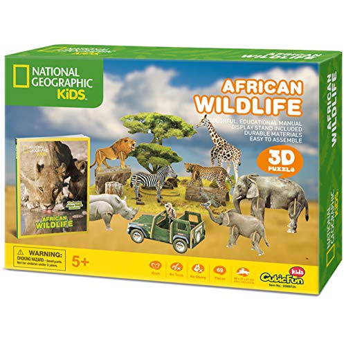 CubicFun National Geographic 3D Kids Puzzles Animal Model Kits Toys with Booklet for Children