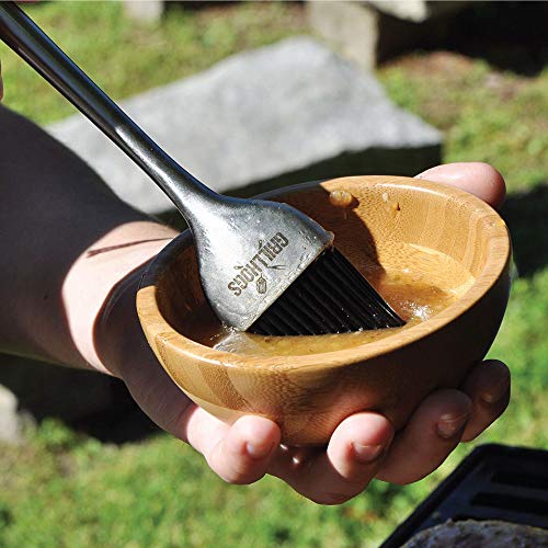 GRILLHOGS Sauce Basting Brush - Premium Stainless Steel Handles - Silicone Basting Brush - Dishwasher Safe Heat Resistant - Natural Long Lasting BBQ bush - Set of Two - Thumbnail 5