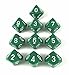 Chessex Dice Sets: Opaque Green with White - Ten Sided Die d10 Set (10)