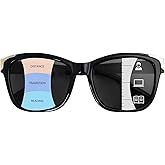 FONHCOO Progressive Multifocal Sunglasses for Women, Square No Line Reading Sunglasses Outdoor Sun Readers UV400 Protection