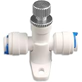 YKEBVPW Needle Valve 1/4" Water Flow Control Regulator Pressure Reducer Restrictor Hose Meter Regulator for RO Filter System Adjustable Waterflow Speed Controller Connector Fitting