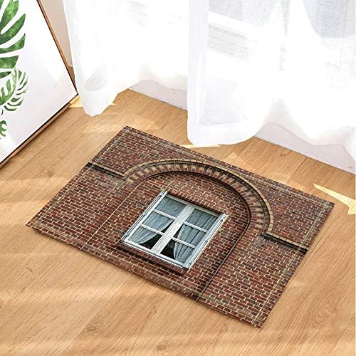 yinyinchao Architectural Bathroom Rug,Retro Wall Arched Window,Outdoor Indoor Anti-Slip Door Mat,Children'S Bathroom Carpet,40X60Cm,Home Decoration