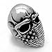 ELFASIO Men's Stainless Steel Ring Band American Flag Mask Skull Gothic Biker Jewelry(Size 8)
