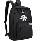 TayloHil 18 inches Mouse Design Backpack with Palm Pendant, 2 Piece Set (black)