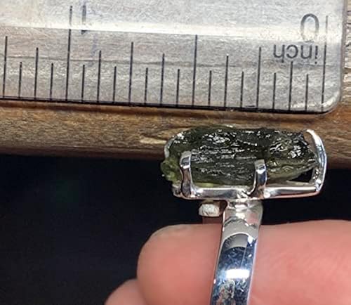 Sterling Silver Moldavite Ring High Energy Vibration