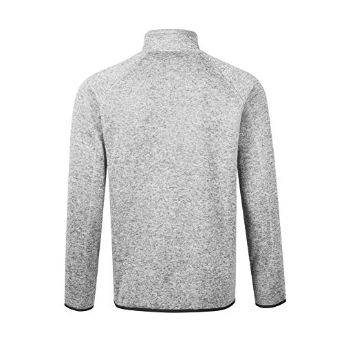 Dolcevida Men's Soft Shell Warm Sweatshirt Full-Zip Midweight Fleece Sweater Knit Jacket (Gray, XL)