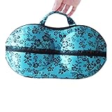 Sunward Polka Dot Floral Protect Bra Underwear Lingerie Case Travel Storage Bag (Blue floral)