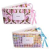 Ava & Kings 4pc Baby Wipes Travel Carrying Case Holder Dispenser Refillable Moist Diaper Wet Wipe Clutch w/Button Strap Unisex Variety Pack |New & Improved Design| Set 1: Rainbow Dots & Pink Damask