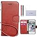 ACO-UINT iPhone 6s Plus Wallet Case,Retro Emboss Flower Wallet Leather Case,Folio Flip Cover Strap Case for iPhone 6/6s Plus Dark Brown