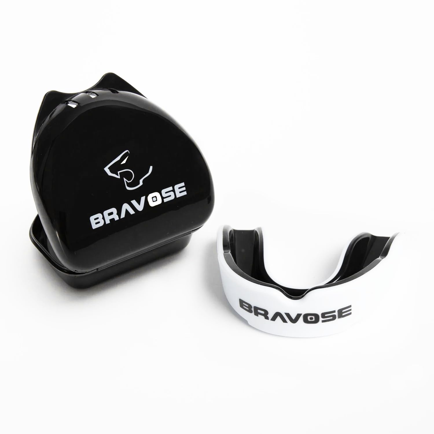 Bravose Premium Mouth Guard Boxing for Adults and Juniors | Dual Layer Gum Shield with Case for Boxing, Kickboxing, MMA, Muay Thai | Slim Fit Professional Mouthguard Jaw Braces (White)