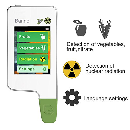 Healthy Eating, Banne Instant Read Digital Food Processor, Fresh Meat, Fruit, Vegetable Nitrate Tester & Geiger Counter Radiation Detection Combo for Food (White)