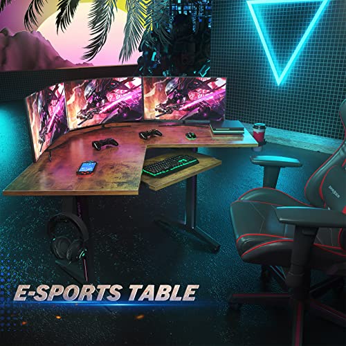 Ecoprsio L Shaped Gaming Desk Corner Desk, Home Office Computer Desk