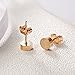 Womens 18K Rose Gold Plated Scrub Tiny Dot Stud Earrings with Gift Box