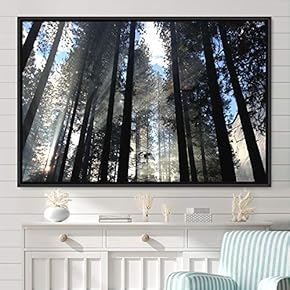 signwin Framed Canvas Wall Art Rustic Woods Brown...