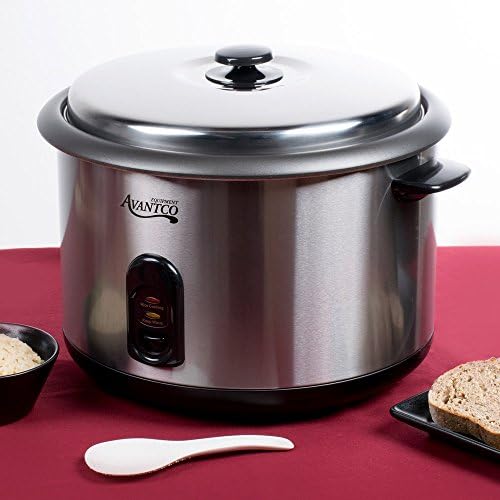 Industrial 46 Cup Electric Rice Cooker / Warmer - 120 V Silver Round 1,600 watts
