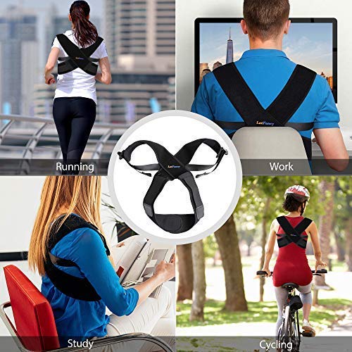 Back Straightener Posture Corrector for Women and Men, Upper Back Brace for Clavicle SupportShoulder Neck Pain Relief, Under Clothes, Large (46\