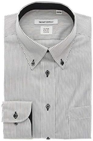 Amazon Co Jp ザ スーツカンパニー Cool Max ボタンダウンカラードレスシャツ ストライプ Ec Fit ホワイト ブラック 39cmcm 服 ファッション小物