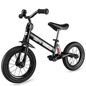 besrey Bicicleta sin Pedales Rueda de Goma Inflable Bicicleta Sin Pedales con Amortiguador Central – Negro