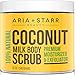 Aria Starr Coconut Milk Body Scrub - Best 100% Natural Skin Care Exfoliator & Moisturizer - 12 OZ