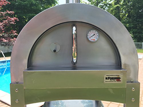 ilFornino Professional Series Wood Fired Pizza Oven - Thicker Gauge Stainless Steel- One-Flat-Cooking-Surface- Double Insulation