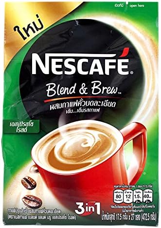 NESCAFE BLEND&BREW INSTANT COFFEE MIX ESPRESSO ROAST 18G. PACK 27SACHETS