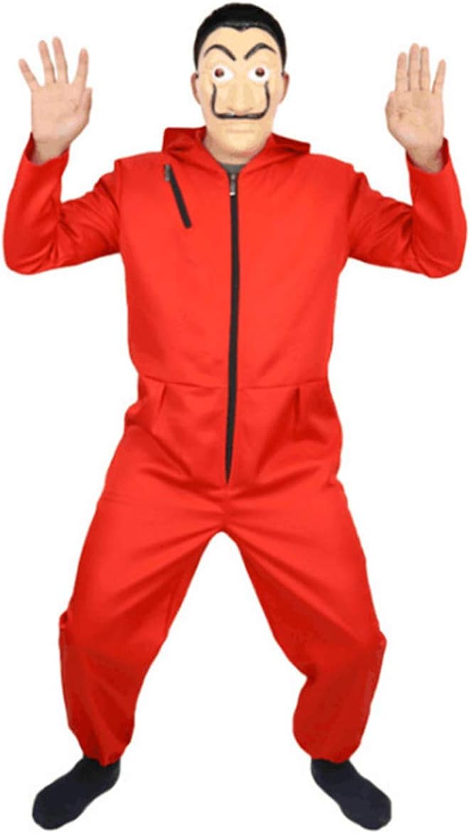 WOW Concept - Costume Money Heist / CASA De Papel + Mask Dali Available - Combining Red - Premium quality reinforced plastic Rigid and resistant - Salvador Dali (XXXL : 185-190cm)