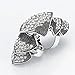 Szxc Jewelry Women's Crystal Double Full Finger Armor Knuckle Ring Adjustable
