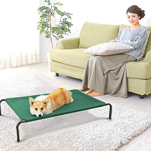 Veehoo Cooling Elevated Dog Bed with Curved Poles, Raised Pet Cot for Large Dogs, Durable
