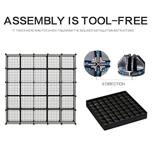 KOUSI DIY Wire Cube Storage, Modular Metal Shelf, Cubby Shelving