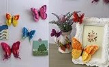 Siganorpy 24Pcs 3D Butterfly Wall Sticker Decor Multicolour Magnets Gum Reusable view 2