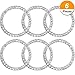 TOODOO 6 Pieces Crystal Rhinestone Car Bling Decorations Ring Emblem Sticker Decor Car Engine Start Stop Accessories for Men and Women (Silver)