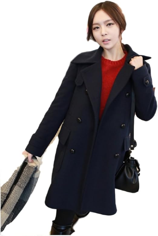 Amazon Notting Hill 秋冬 大人 レディース P コート 可愛い ウール 素材 スタイル アウター きれいめ トレンド 綺麗 すっきり シンプル カジュアル 愛され Ol デート 鮮やか カラー 赤 紺 サイズ M Xl S ネイビー