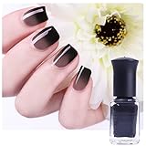 BORN PRETTY 1 Bottle 6ml Thermal Nail Polish Color Changing Polish Peel Off Polish Black to Grey