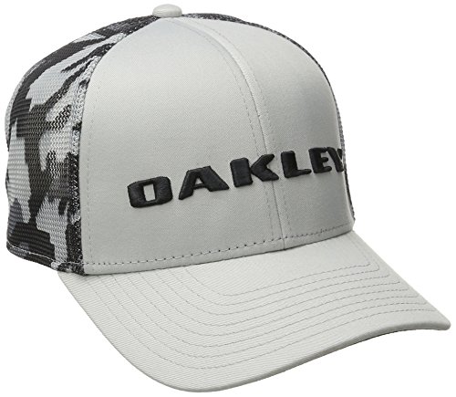 Oakley Men's Tech Trucker Print Golf Hat, Light Grey, One Size