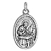 Sterling Silver St Joseph Medal Pendant Oxidized finish Oval 1 inch