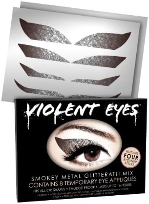 Violent Eyes - The Smokey Metal Glitteratti Mix - Set of 8 Temporary Eye Appliques