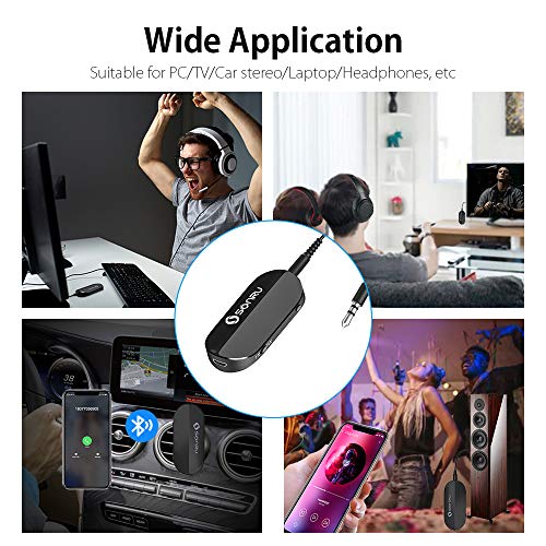 SONRU Bluetooth 5.0 Transmitter Receiver, 2in1 Wireless 3.5mm Aux
