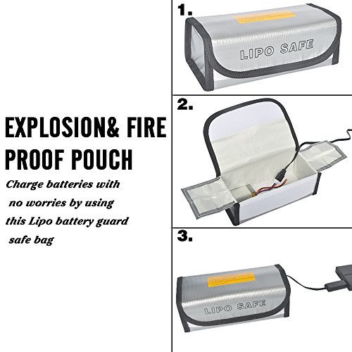 MJX-X601H-FPV-RC-Quadcopter-Drone-Big-Bundle-with-Altitude-Hold-Wi-Fi-HD-Live-Camera-RTF-Helicopter-Extra-74V-700mAh-Battery-Explosionproof-Battery-Safe-Bag-Voltage-Checker-Warning-Buzzer-Black