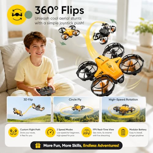 Holy Stone HS420 Mini Drone with 1080P HD FPV Camera for Kids Adults Beginners, Pocket RC Quadcopter with 3 Batteries 1Carrying Case,Toss to Launch,Gesture Selfie, Altitude Hold, Circle Fly