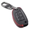 Auto-sleutelhoes 3 Knop Lederen Auto Afstandsbediening Flip Key FOB Shell Cover Case voor Hyundai Creta I10 I20 TUCSON…
