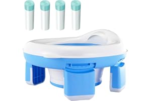 PandaEar Portable Foldable Travel Potty for Toddler Kids 4 Bags, Baby Potty Training Toilet Seat with Travel Bag, Folding Pot