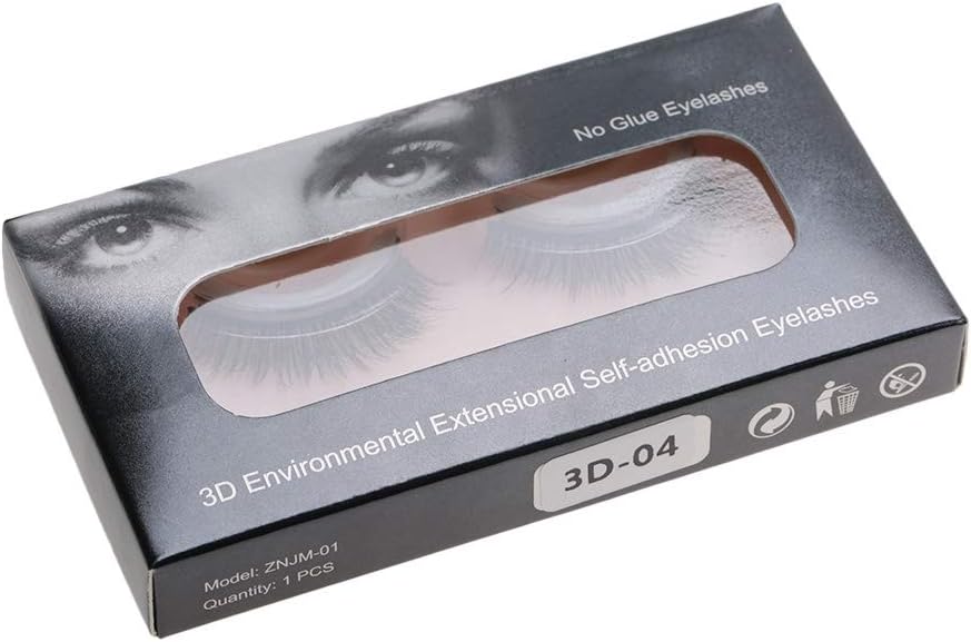 False Eyelashes, 3D Professional Self Adhesive Eyelashes No Stimulation False Eyelashes Extension Handmade False Eyelashes Set, Reusable, Soft and Comfortable, Makeup Thick Fake Eye Lashes(3D-04)