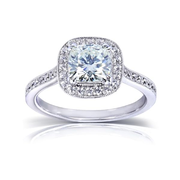 Forever Brilliant Cushion Cut Moissanite And Halo Diamond