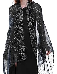 Shawls and Wraps for Evening Dresses Wedding Shawl Wrap Shiny Scarf Black Silver