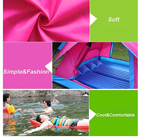 Outdoor Camping Hiking Inflatable Cushion Folding Sleeping Bed Mat Mattress [US Warehouse] by ShopIdea (Pink) - Thumbnail 3