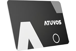 ATUVOS Thin Wallet Tracker Card, Wallet Finder, Smart Bluetooth Locator for Phone, Luggage, Passport, Works with Apple Find My (iOS Only), IP67 Waterproof, Black 1 Pack