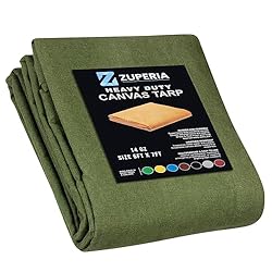 Premium Canvas Tarp 1 Pack, 6' x 8' Feet - Canvas