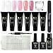 COSCELIA Poly Nail Gel Kit Nail Extension Gel Set Builder Gel for Nails with 30ml Slip Solution Liquid Top and Base Coat False Nails Dual Forms Nail Art Manicure Starter Kit Salon DIY Home